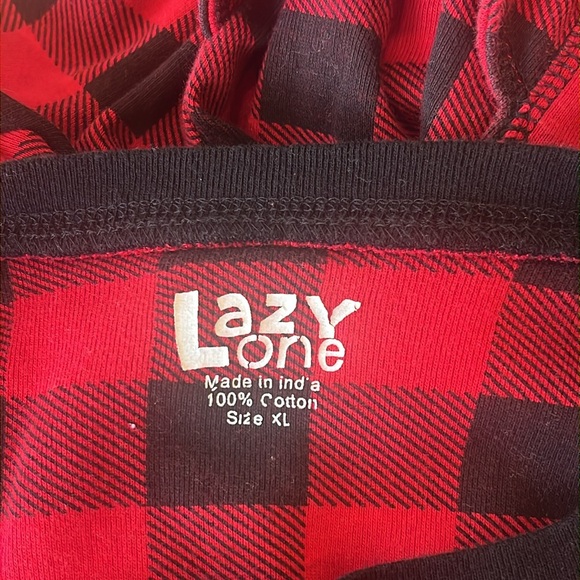 Lazy One Unisex Bear Cheeks FlapJack Adult Onesie Red and Black  Large - Picture 8 of 11